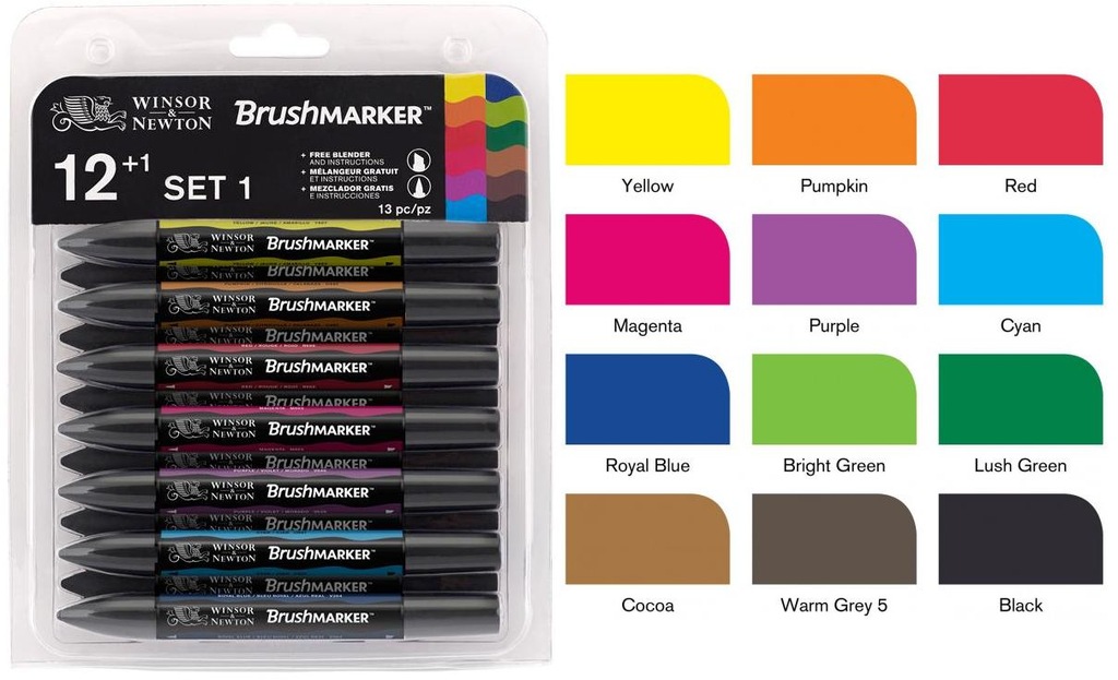 ProMarker Set 1. Zestaw 12 szt + 1 blender gratis 6705574041