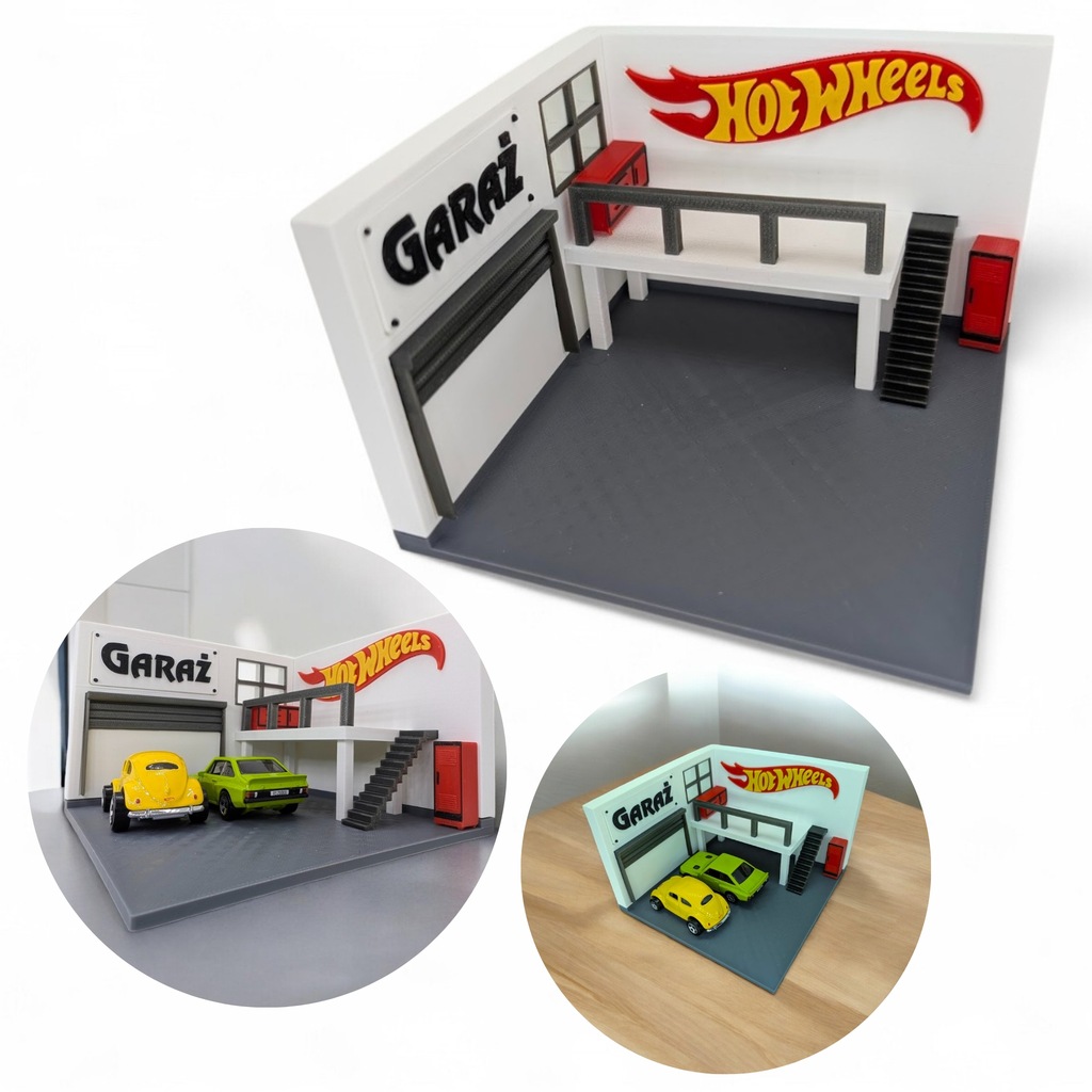 GARAŻ DLA HOT WHEELS 1:64 – ELEMENT DO MAKIET I EKSPOZYCJI