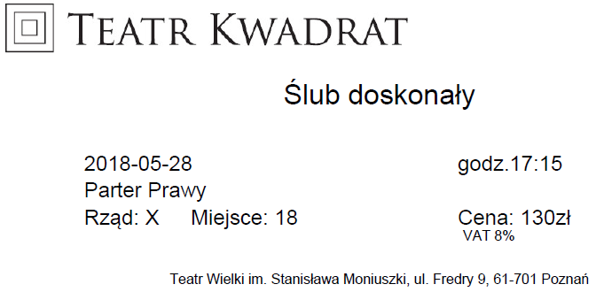 Bilet Do Teatru Teatr Kwadrat 28 05 Slub Doskonaly 7371592276 Oficjalne Archiwum Allegro