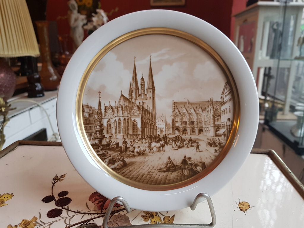 Stary porcelanowy talerz dekoracyjny Braunschweig