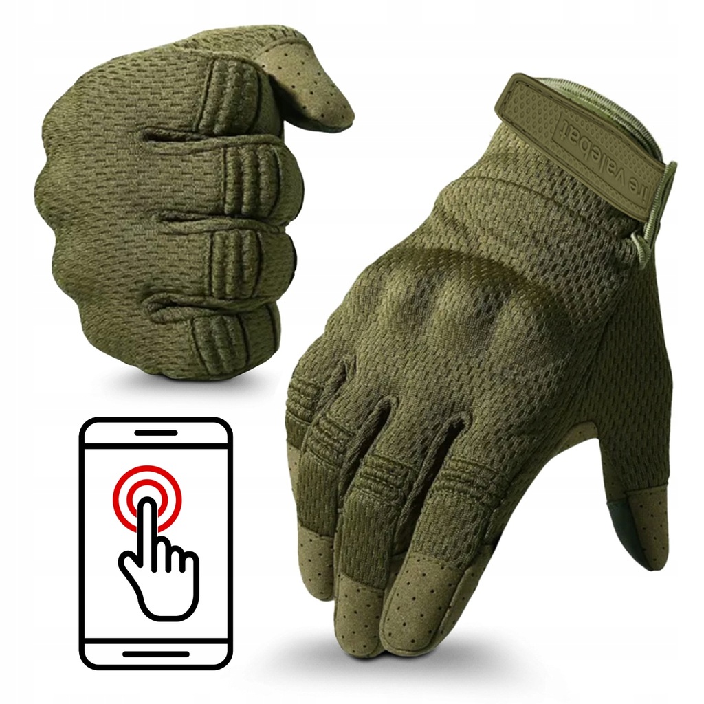 Rękawice TAKTYCZNE Dotykowe Survival Bojowe Wojskowe OLIWKOWE XL