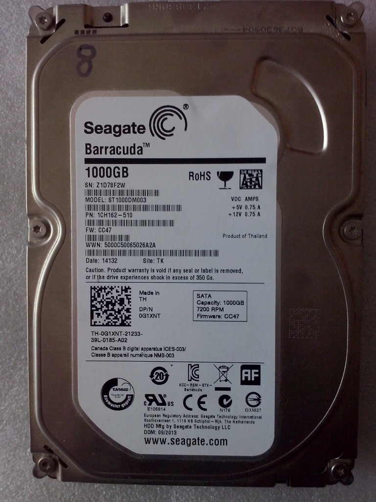 Dysk twardy 8 Seagate ST1000DM003-1CH162 1000 GB