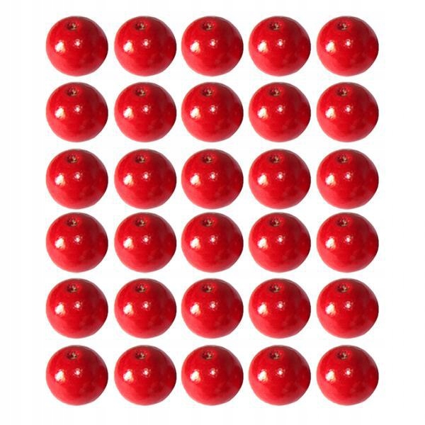 50. 16mm red round wooden beads