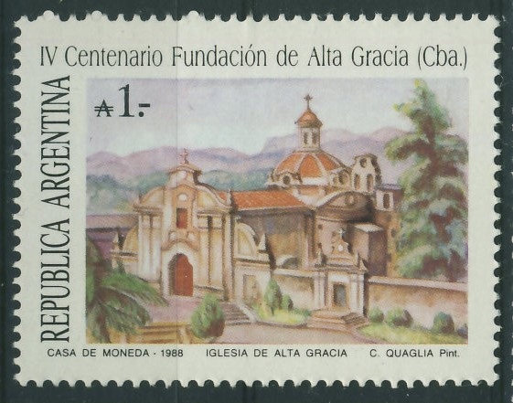 Argentina 1 peso - De Alta Grazia Kościół
