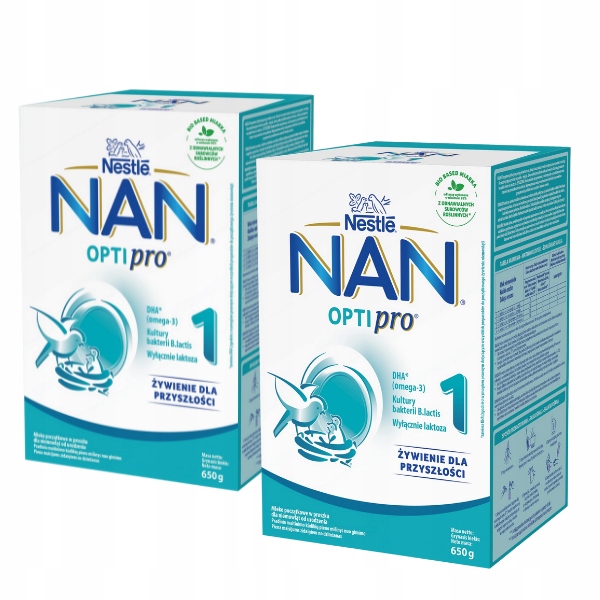 Nestlé NAN OPTIPRO 1 mleko początkowe 2x650g - idealny start dla noworodka