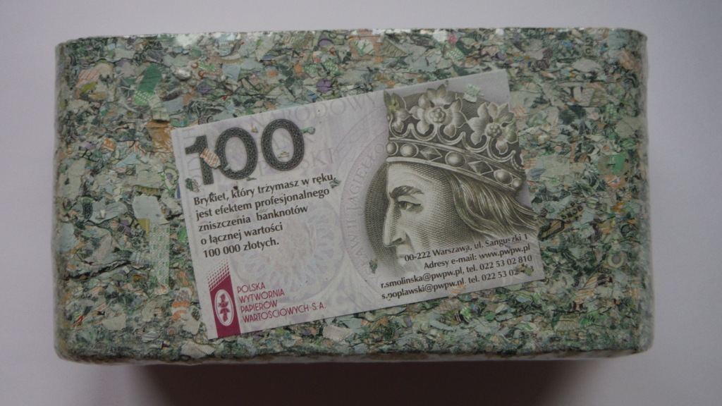 BRYKIET z banknotów, pieniędzy