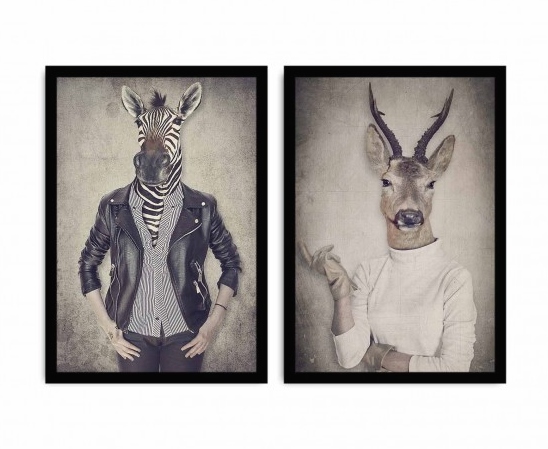 OBRAZ ŚCIENNY 2 SZTUKI PROSTOKĄTNY Z RAMĄ ABI