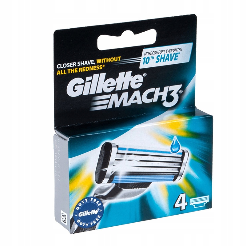 Gillette Mach 3 ostrza nożyki 4 szt ORYGINAŁ