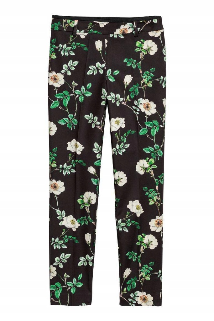 28J120 H&M__MJ9 SPODNIE CYGARETKI PRINT__S