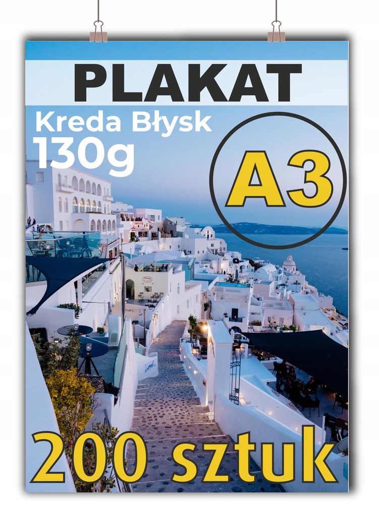 PLAKAT A3 Wydruk FULL COLOR Kreda BŁYSK 200 sztuk