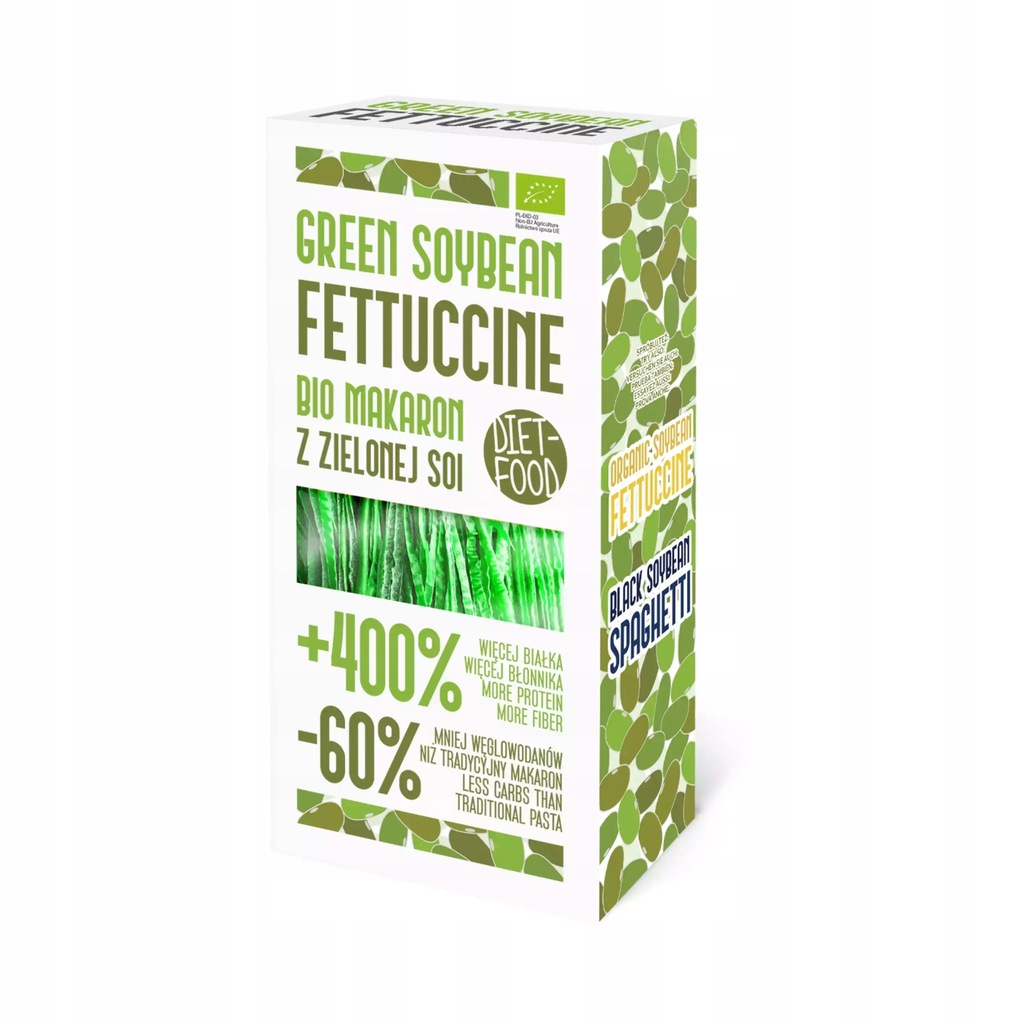 Bio Makaron Sojowy Zielony Fettuccine 200g Diet F