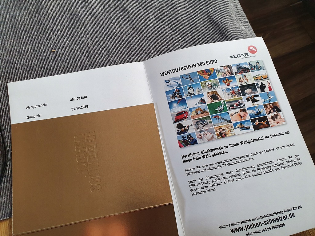 Karta podarunkowa,Voucher 300euro,jochen schweizer