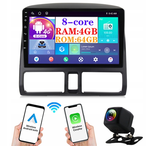 RADIO BT NAWIGACJA GPS ANDROID HONDA CR-V II 2001-2006 CARPLAY 4GB/64GB SIM