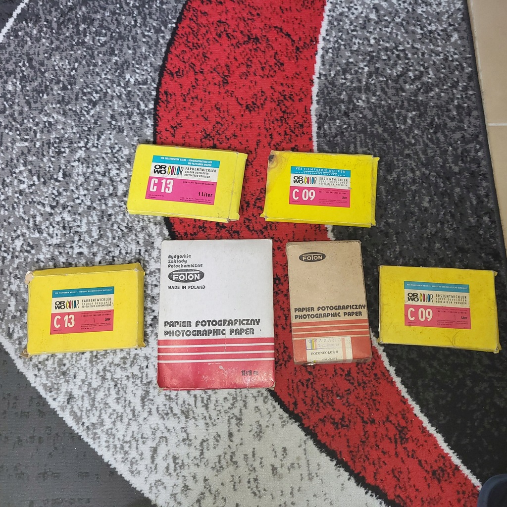 STARY PAPIER FOTOGRAFICZNY FOTON i chemikalia ORWO