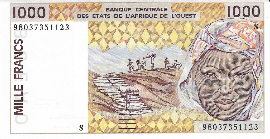Gwinea Bissau 1000 francs 1996-97r. UNC