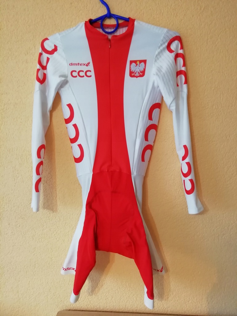 Strój kolarski jednoczęściowy rozpinany XS (CCC POLSKA)