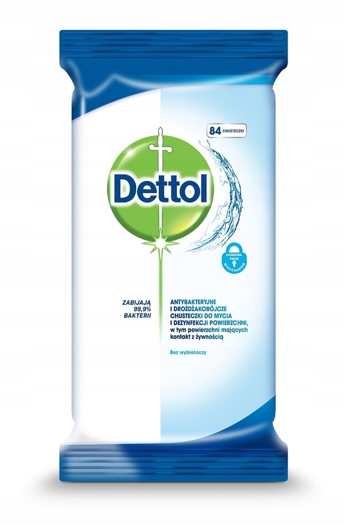 Chusteczki nawilżane Dettol 84l mokre chusteczki czyszczące