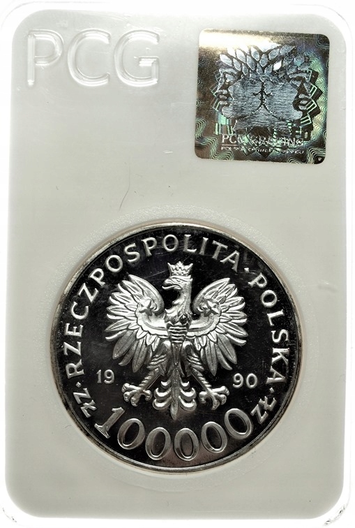 PRÓBA 100000 zł złotych 1990 Solidarność TYP D - 12399239804