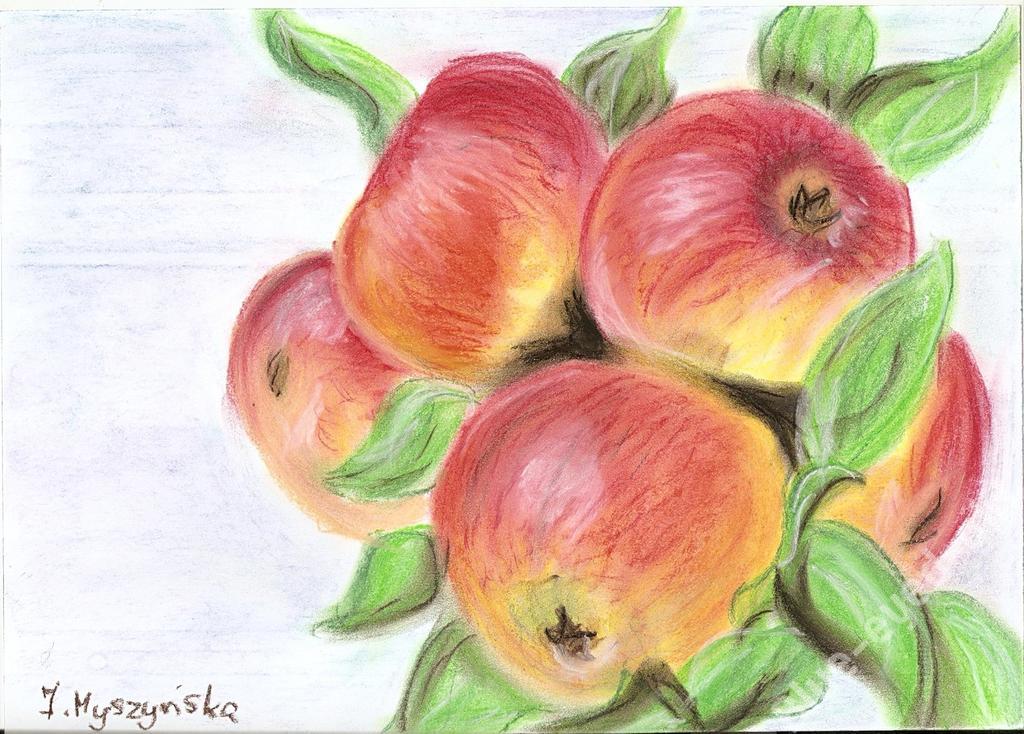 Rysunek "Jabłka" suche pastele