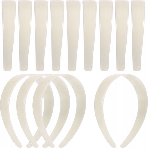 Biała plastikowa opaska do włosów (20 kawałków)