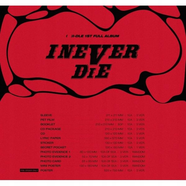 G)I-DLE - I NEVER DIE (PHOTOBOOK + CD) / Risk - 13939001888