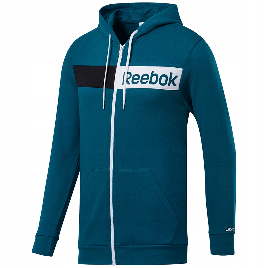 Bluza męska Reebok Logo FZ H turkusowa FJ4696 XL!