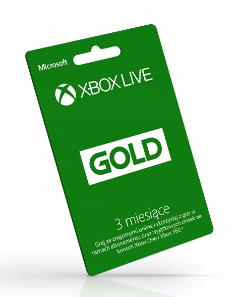 XBOX LIVE GOLD 3 MIESIĄCE + 1 GRATIS KOD KLUCZ