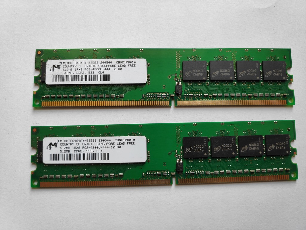 Micron DDR2 512MB PC2 533MHz - MT8HTF6464AY-53EB3