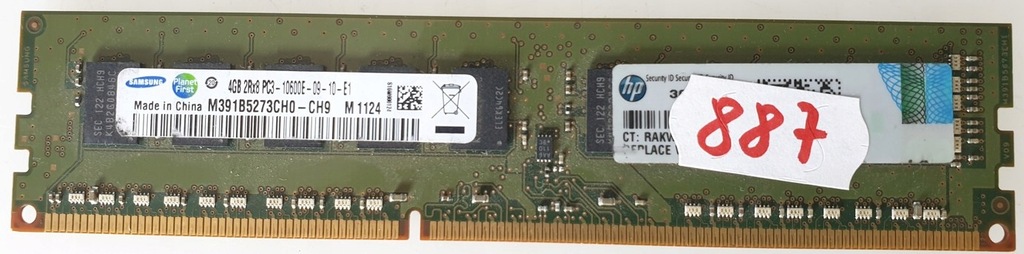 Pamięć RAM SAMSUNG DDR3 PC3-10600E 1333MHz 4GB