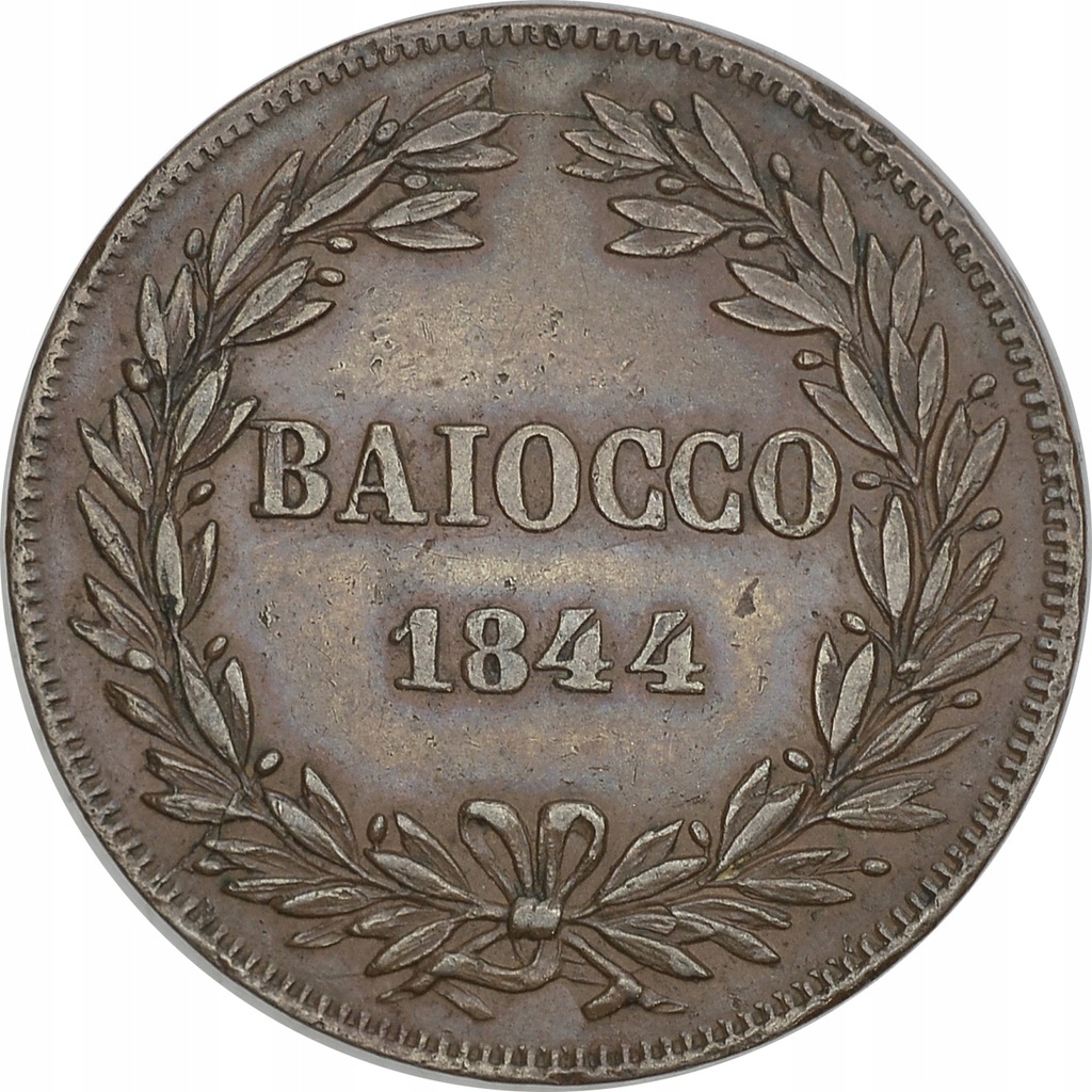 3.fu.PAPIESTWO, GRZEGORZ XVI, 1 BAIOCCO 1844/ B