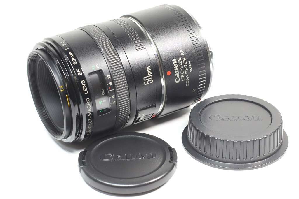 Canon EF 50mm F/2.5 Compact Macro + Life-Size Converter From Japan