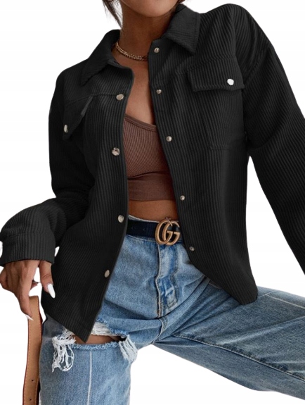 SHEIN KOSZULA SZTRUKSOWA CZARNA DAMSKA 34 1VBK