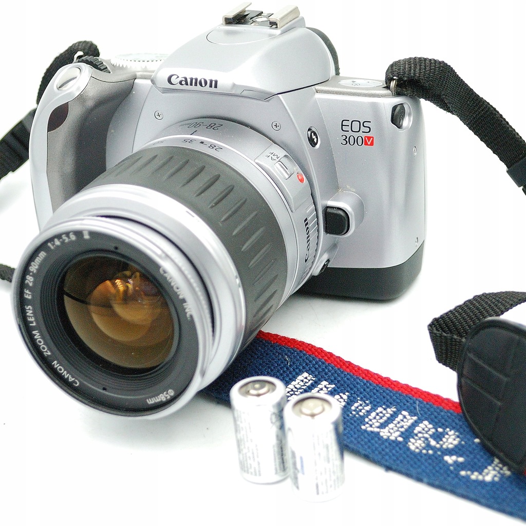Aparat analogowy Canon EOS 300V EF 28-90mm + pasek