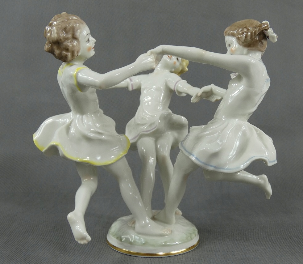 Figura Trzy tańczące dziewczynki Hutschenreuther figurka porcelana