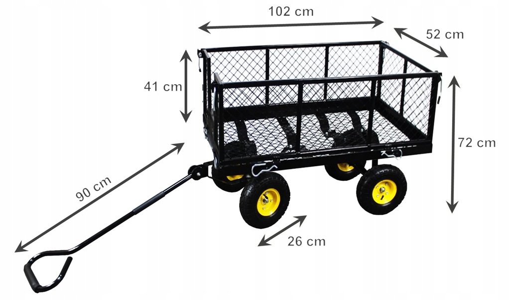 WÓZEK OGRODOWY TRANSPORTOWY PRZYCZEPKA DO 450 kg