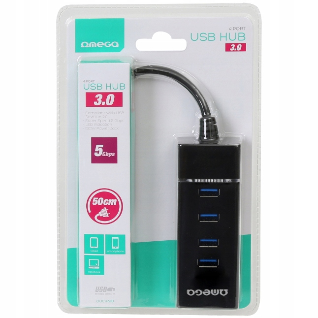 Купить Хаб 4-портовый USB3.0 сплиттер OMEGA 5 Гбит/с FAST: отзывы, фото, характеристики в интерне-магазине Aredi.ru