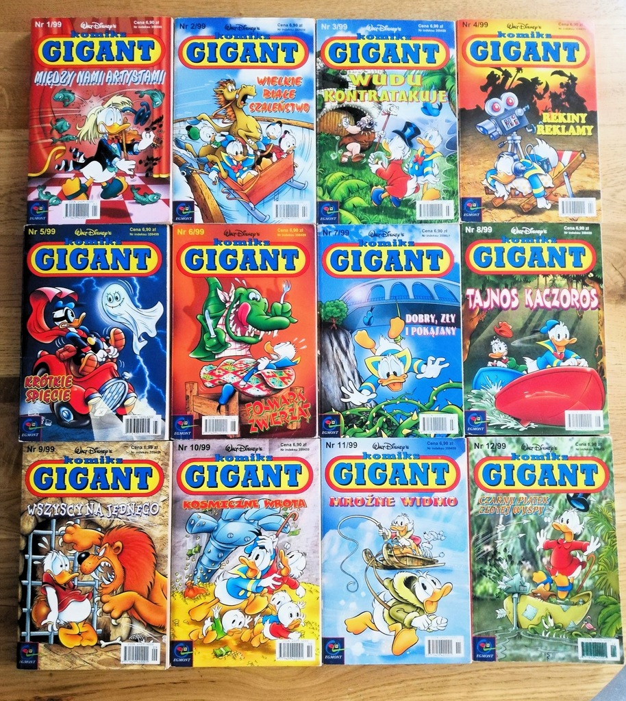 Komiks Gigant x 12 sztuk - KOMPLETNY rok 1999 BDB stan