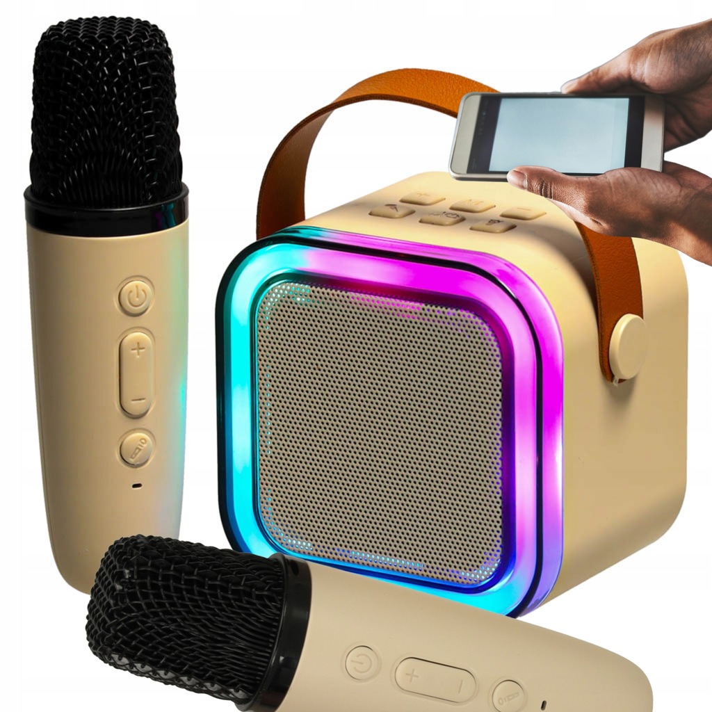ZESTAW KARAOKE 2 MIKROFONY NOWOŚĆ BEZPRZEWODOWY BLUETOOTH SUPER DŹWIĘK