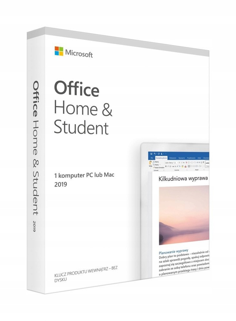 Microsoft Office Home and Student 2019 Polish Euro