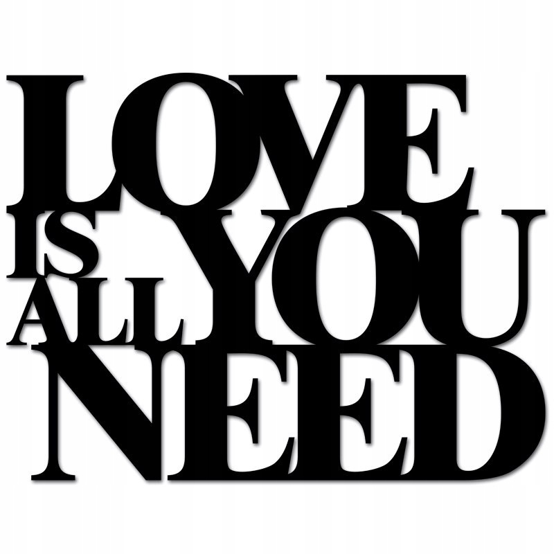 Napis na ścianę 3D LOVE IS ALL YOU NEED DekoSign L