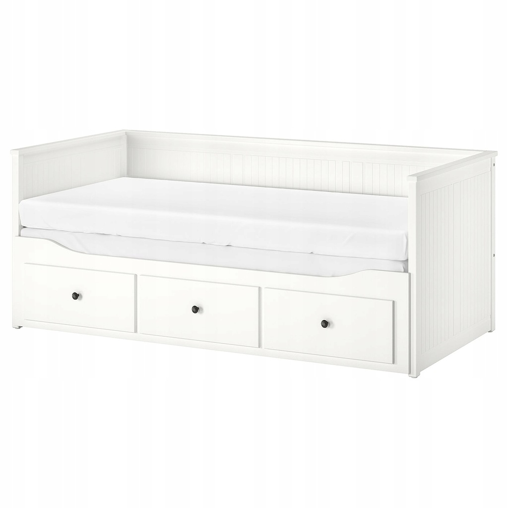 HEMNES Rama leżanki z 3 szufladami, biały, 80x200