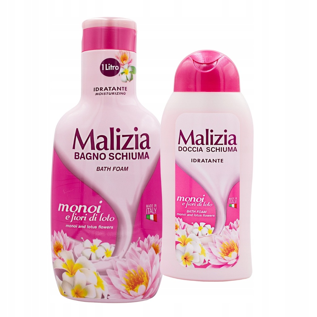 Malizia BESTSELLER włoski zestaw płyn 1l + żel 300 ml KWIAT LOTOSU