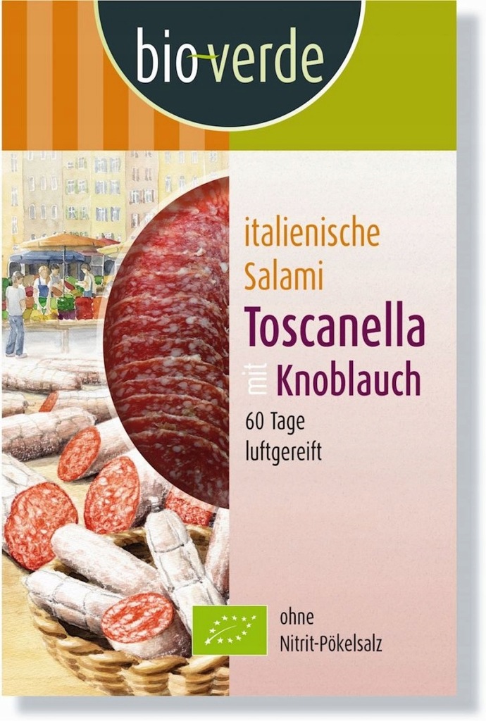 SALAMI TOSCANELLA Z CZOSNKIEM PLASTRY BIO 80 g - B