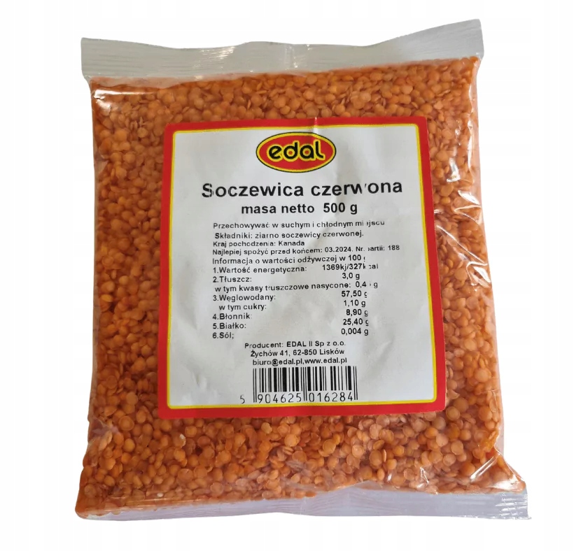 Soczewica czerwona 500g Edal