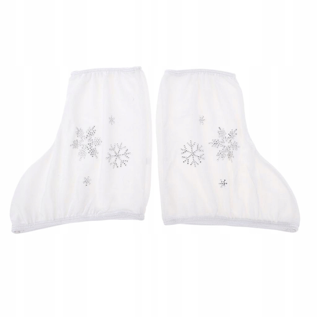 2pcs Velvet Boot Covers Shoes For Figure Skating Ice White-S as described