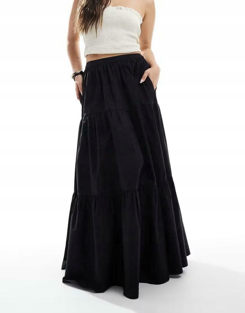 CZARNA MAXI SPÓDNICA 8C0 N07__XXL