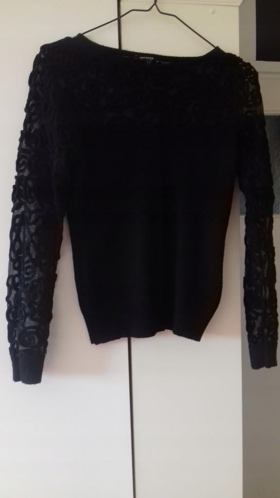 Sweter czarny haft Orsay 38 M