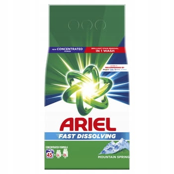 Ariel fast dissolving mountain spring proszek do prania 45 prań 2475 g