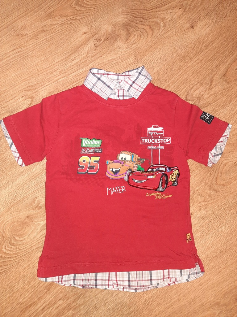 T-shirt z kołnierzykiem chłopięcy CARS r.104