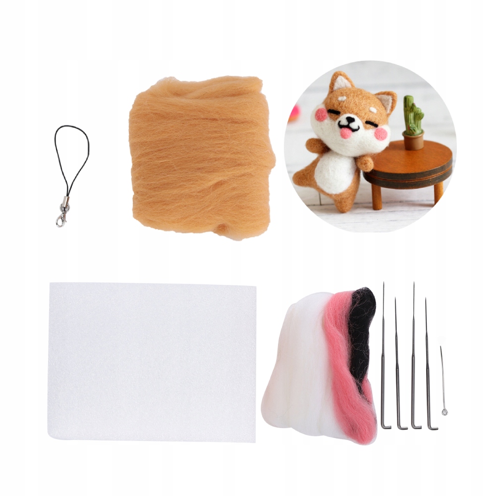 ZESTAW DO FILCOWANIA NA LALKA SHIBA INU GOTOWY